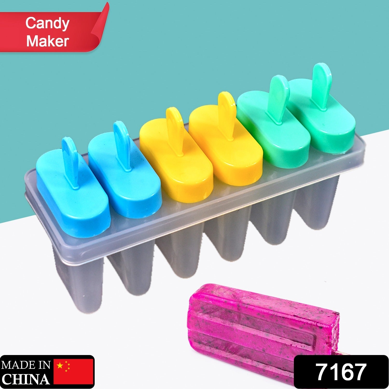 7167 Ice Candy Maker Upgrade Popsicle Molds Sets 6 Ice Pop Makers Reusable Ice Lolly Cream Mold Home-Made Popsicles Mould with Stick DeoDap 7167 Ice Candy Maker Upgrade Popsicle Molds Sets 6 Ice Pop Makers Reusable Ice Lolly Cream Mold Home-Made Popsicles Mould with Stick DeoDap